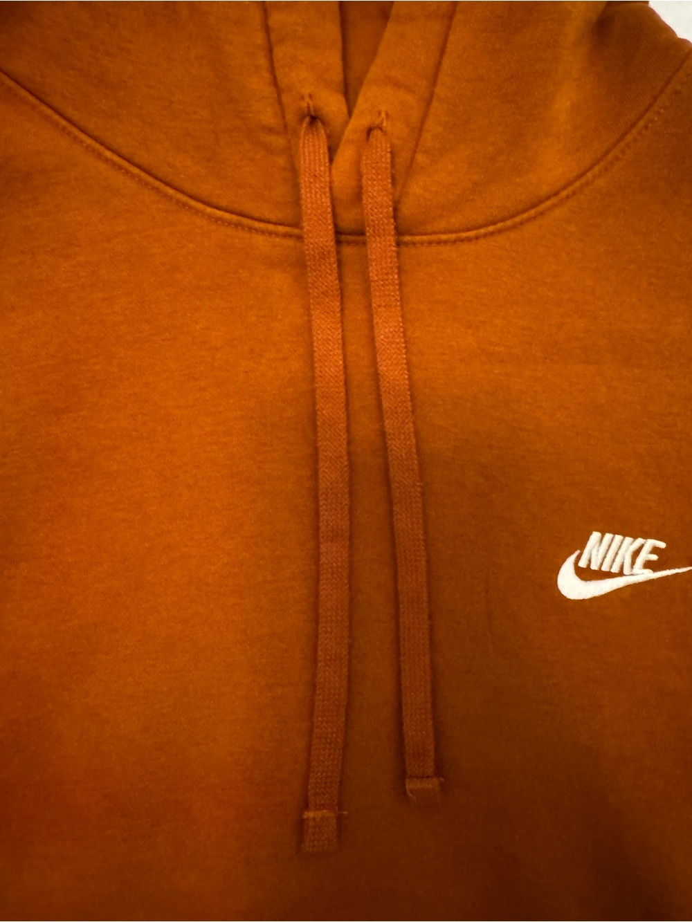 Nike Orange Hoodie with White Swoosh Tag